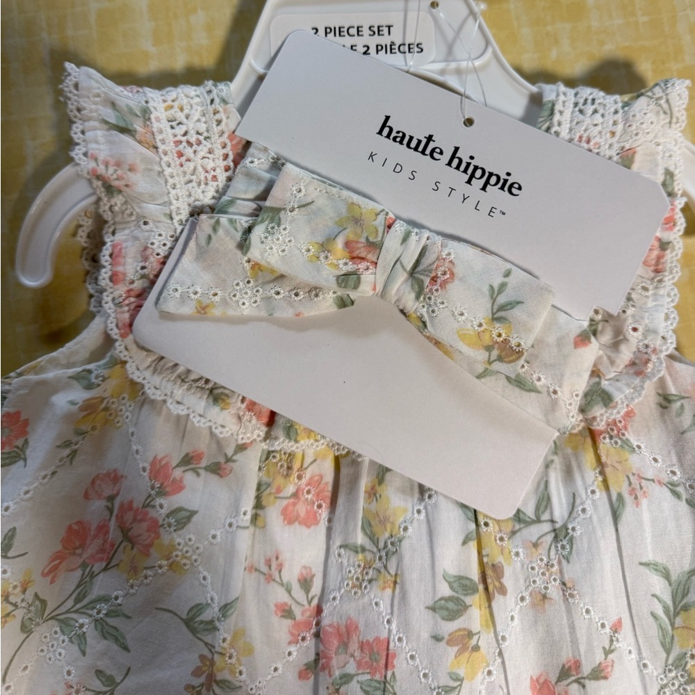 Haute Hippie Kids Floral Lace Dress Set